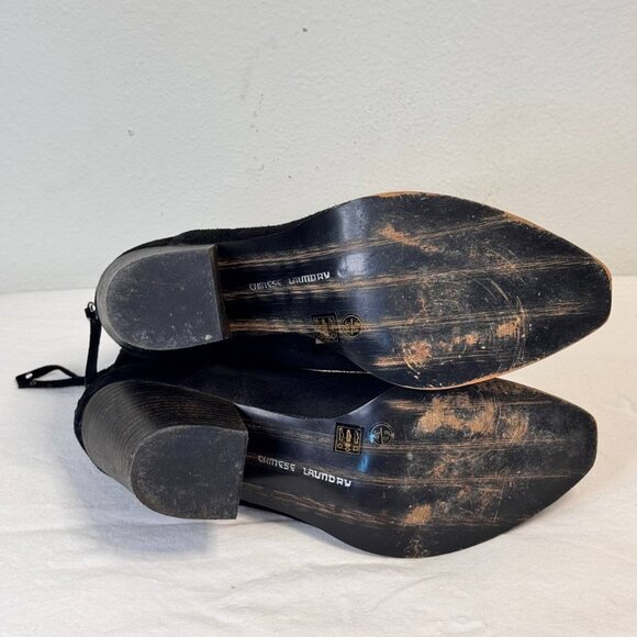 Chinese Laundry Black Suede Back Zip Ankle Boots Women’s Size 8.5 - Picture 7 of 9